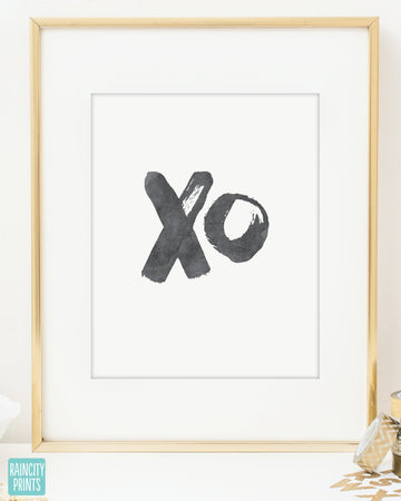 XO Watercolour Print